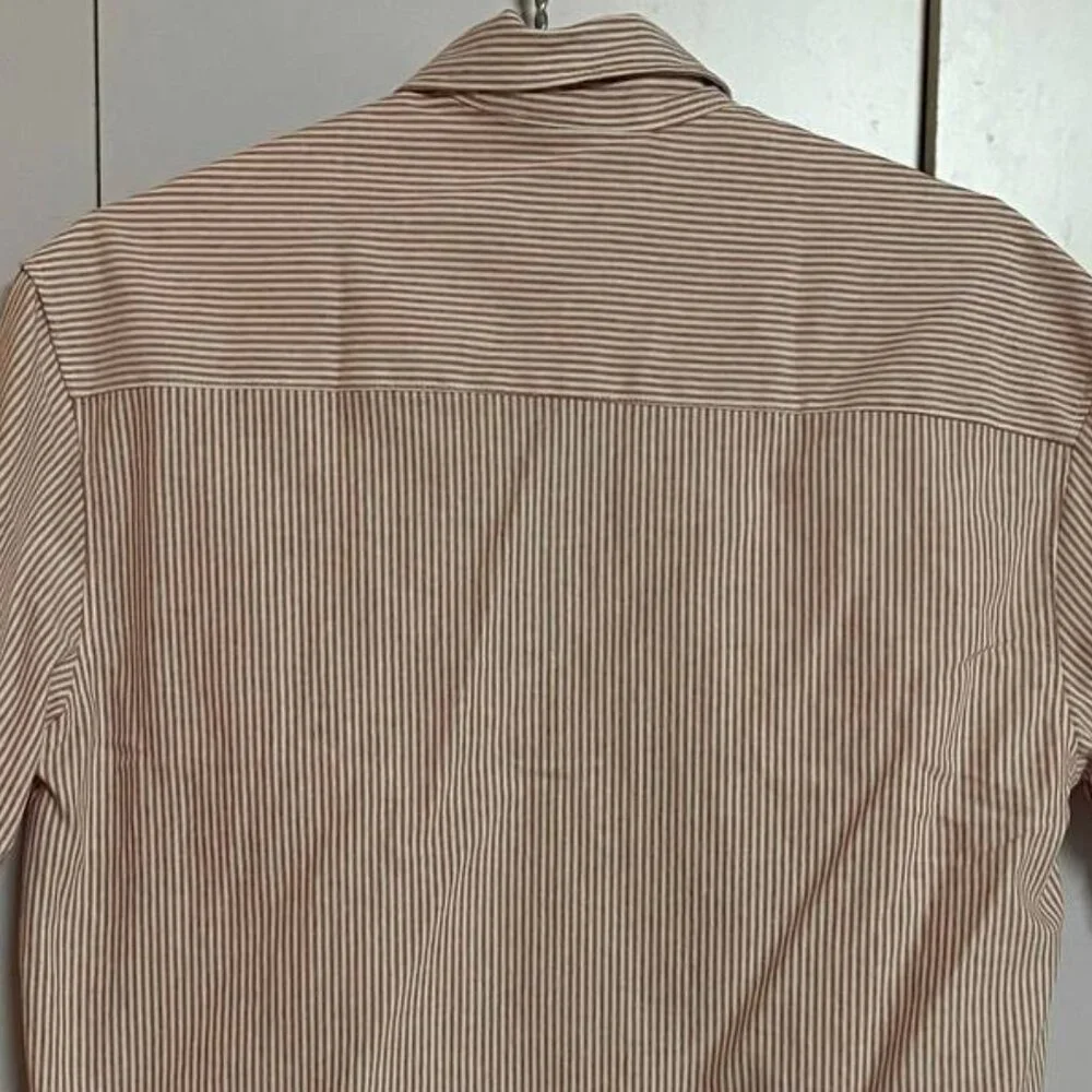 Light Pink Striped Casual Button-down Shirt - Picture 5 of 5